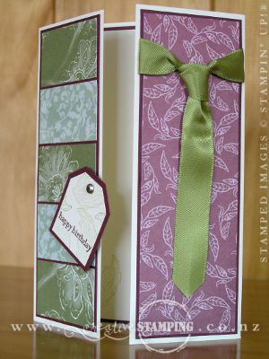 Paisley Petals Tie Gatefold Card